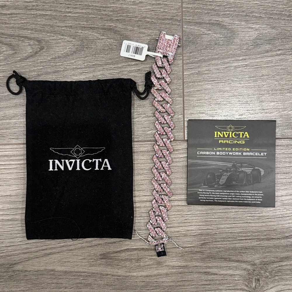 Invicta Elements 7” Men's Drip Chain Bracelet, Rosé Chrome Bracelet Bundle - Picture 1 of 4